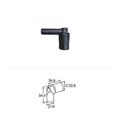 Ignition Spark Cable Boot &mdash; 90&deg; Bakelite Cap Connector (Black)