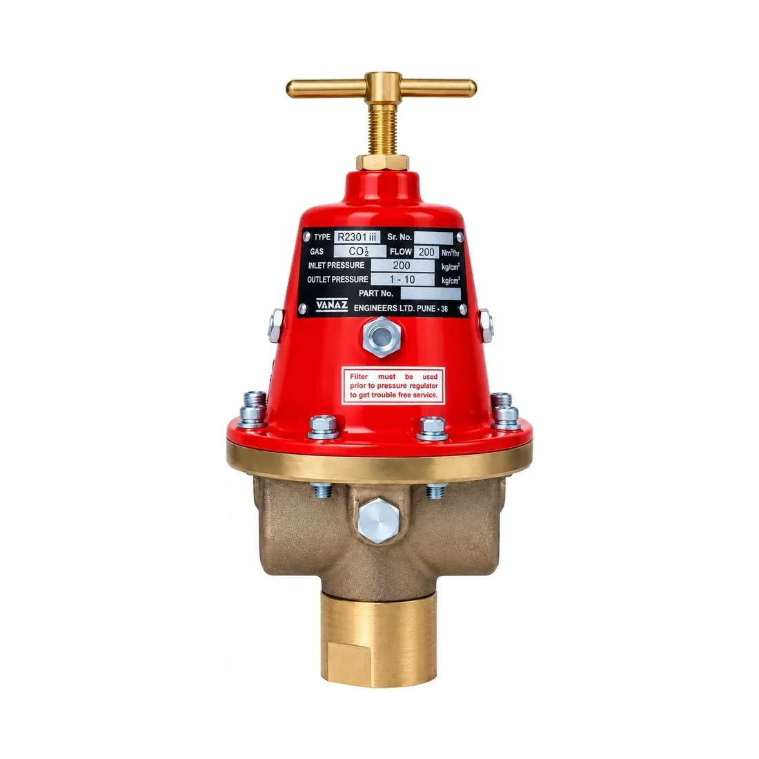 Vanaz R2301 III CO2 Gas Pressure Regulator &mdash; Pressure Regulator Valves by Vanaz, Type R2301 III